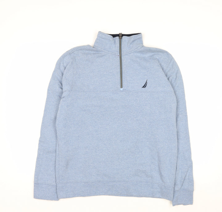 Nautica Men's Blue 1/4 Zip Fleece Sweatshirt Size S Regular Fit