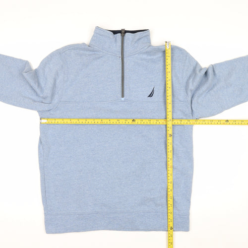 Nautica Men's Blue 1/4 Zip Fleece Sweatshirt Size S Regular Fit
