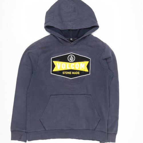 Volcom Teens Blue Pullover Hoodie XL 14Y Graphic Print Fleece
