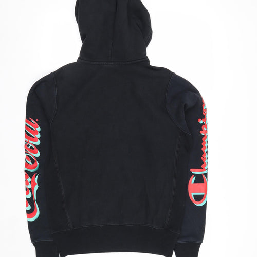 Champion Men's Black Small Pullover Hoodie Coca-Cola Graphic Print