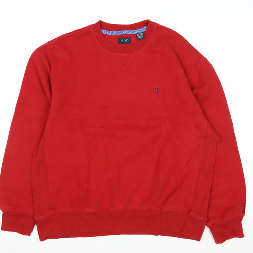 IZOD Men's Red Crew Neck Pullover Sweatshirt Size L