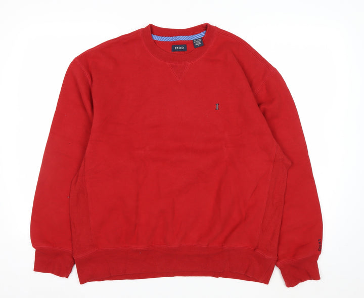 IZOD Men's Red Crew Neck Pullover Sweatshirt Size L