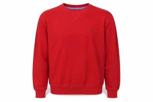Front view of IZOD Men's Red Crew Neck Pullover Sweatshirt, size L