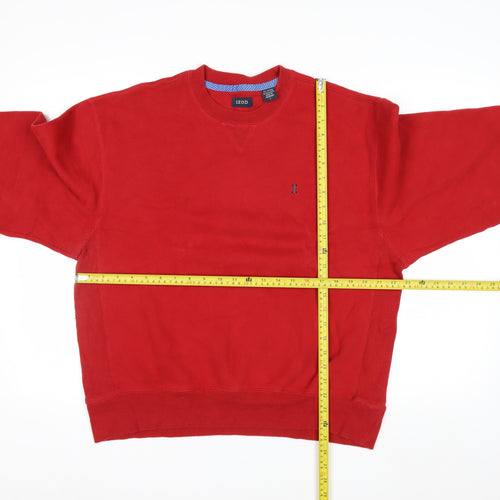 IZOD Men's Red Crew Neck Pullover Sweatshirt Size L