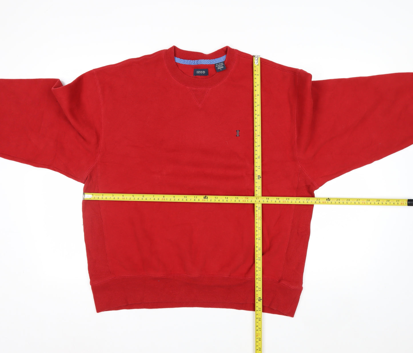 IZOD Men's Red Crew Neck Pullover Sweatshirt Size L