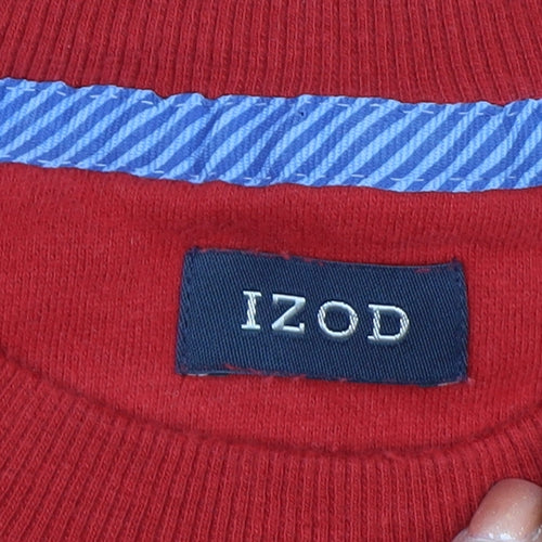 IZOD Men's Red Crew Neck Pullover Sweatshirt Size L