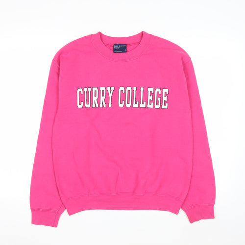 MV Sport Womens Pink Curry College Pullover Sweatshirt Size S