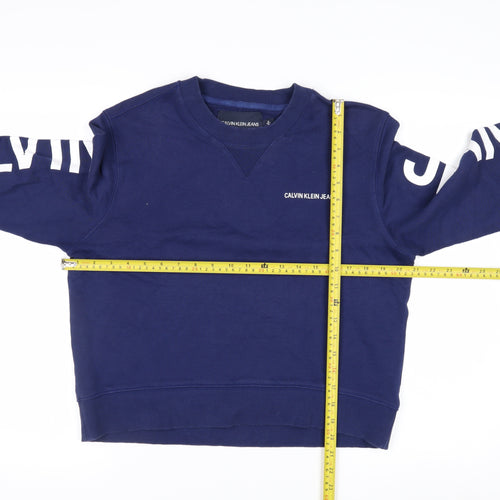 Calvin Klein Jeans Men's Blue Logo Pullover Sweatshirt Size M
