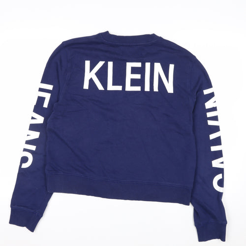 Calvin Klein Jeans Men's Blue Logo Pullover Sweatshirt Size M