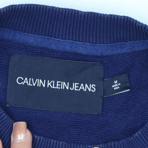 Calvin Klein Jeans Men's Blue Logo Pullover Sweatshirt Size M