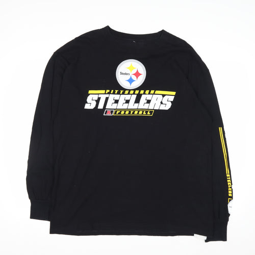 NFL Team Apparel Men's Black XL Pittsburgh Steelers Long Sleeve Shirt