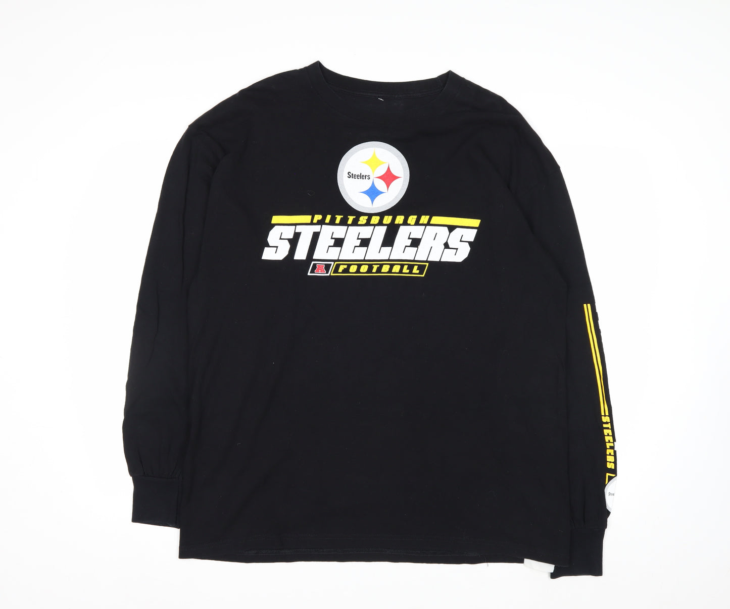 NFL Team Apparel Men's Black XL Pittsburgh Steelers Long Sleeve Shirt