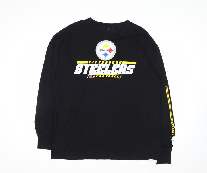 NFL Team Apparel Men's Black XL Pittsburgh Steelers Long Sleeve Shirt