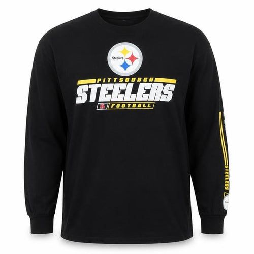 NFL Team Apparel Men's Black XL Pittsburgh Steelers Long Sleeve Shirt