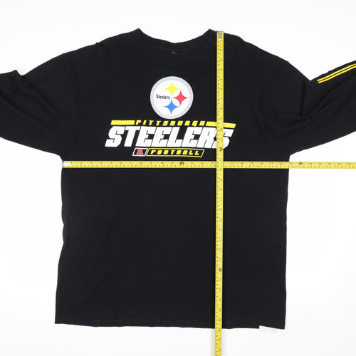 NFL Team Apparel Men's Black XL Pittsburgh Steelers Long Sleeve Shirt