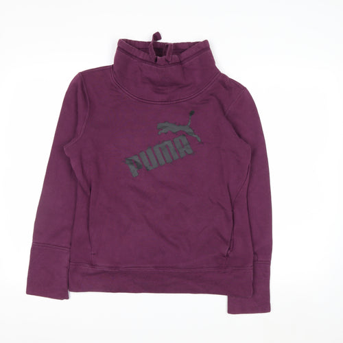 Puma Womens Purple Pullover Sweatshirt Size 10 Cotton Blend