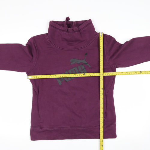 Puma Womens Purple Pullover Sweatshirt Size 10 Cotton Blend