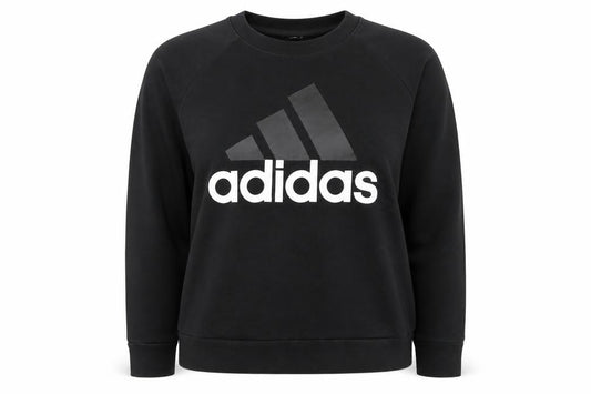 Front view of Adidas Women's Black XL Crew Neck Pullover Sweatshirt