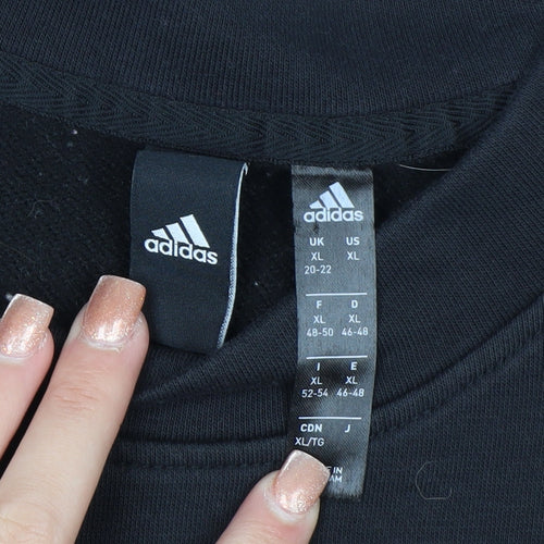 Adidas Women's Black XL Crew Neck Pullover Sweatshirt