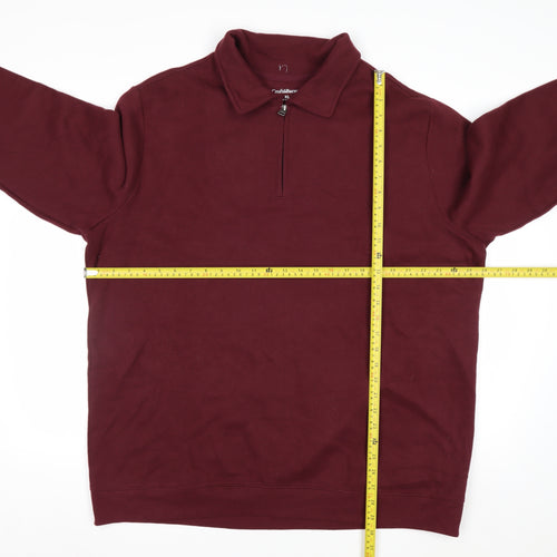Croft & Barrow Men's Red XL 1/4 Zip Collared Sweatshirt