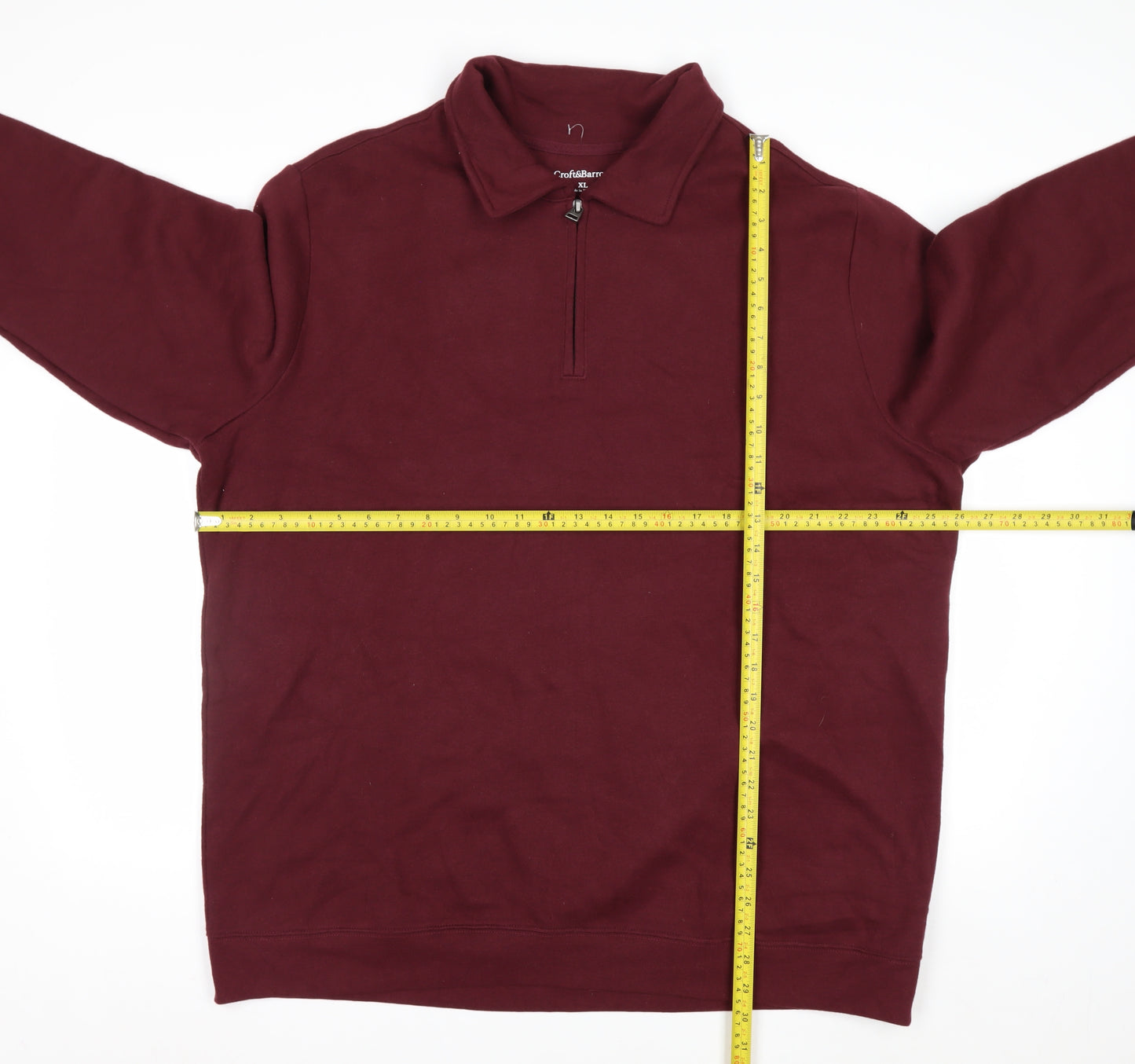 Croft & Barrow Men's Red XL 1/4 Zip Collared Sweatshirt