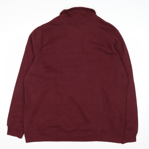 Croft & Barrow Men's Red XL 1/4 Zip Collared Sweatshirt