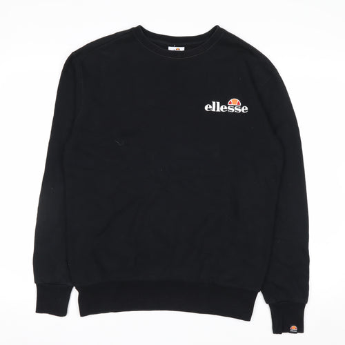 Ellesse Mens Black Crew Neck Pullover Sweatshirt M