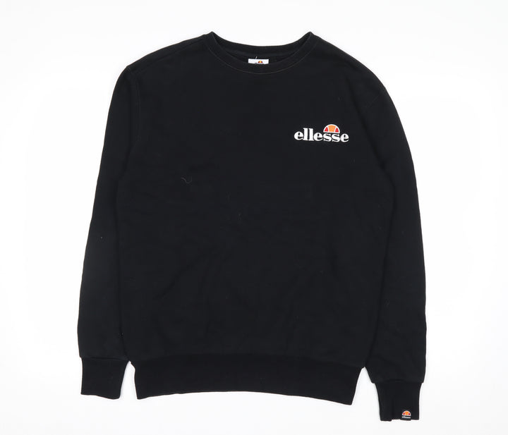 Ellesse Mens Black Crew Neck Pullover Sweatshirt M
