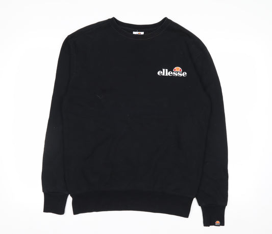 Ellesse Mens Black Crew Neck Pullover Sweatshirt M