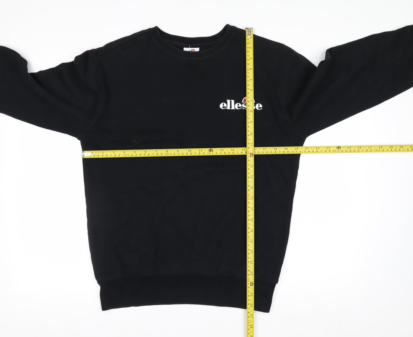 Ellesse Mens Black Crew Neck Pullover Sweatshirt M