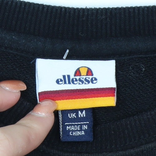 Ellesse Mens Black Crew Neck Pullover Sweatshirt M