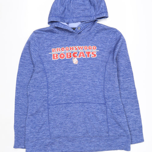 ATC Womens Blue Hooded Pullover Sweatshirt XL Brookswood Bobcats