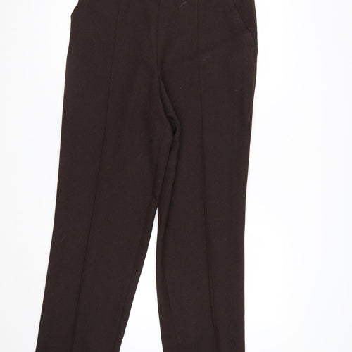 Marks and Spencer Women Brown Size 14 Long Straight Trousers