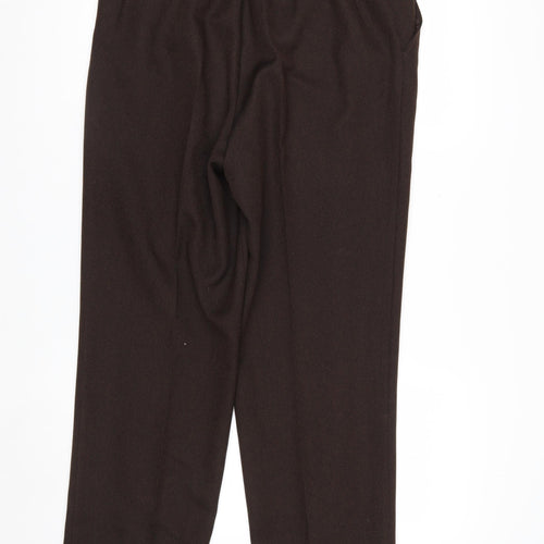 Marks and Spencer Women Brown Size 14 Long Straight Trousers