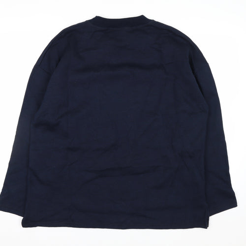 Vallarme Men's Blue Costa Del Sol Embroidered Cotton Sweatshirt L