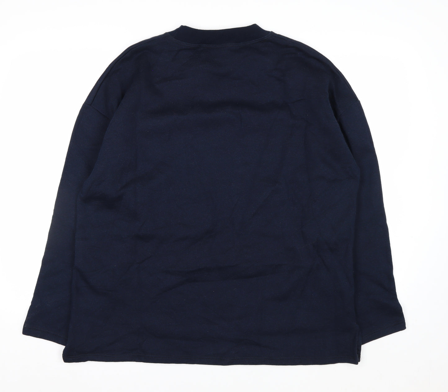 Vallarme Men's Blue Costa Del Sol Embroidered Cotton Sweatshirt L