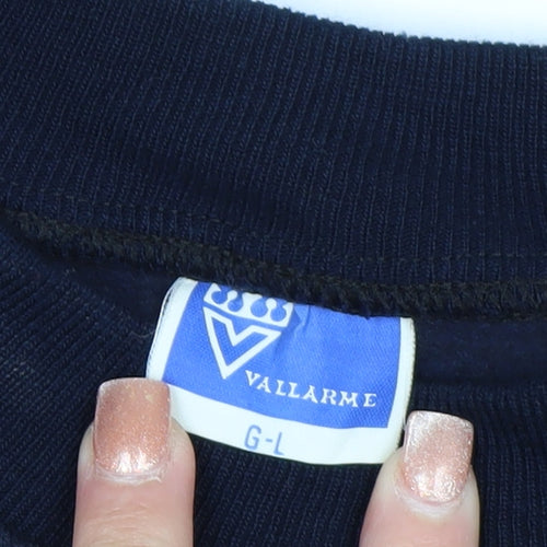 Vallarme Men's Blue Costa Del Sol Embroidered Cotton Sweatshirt L