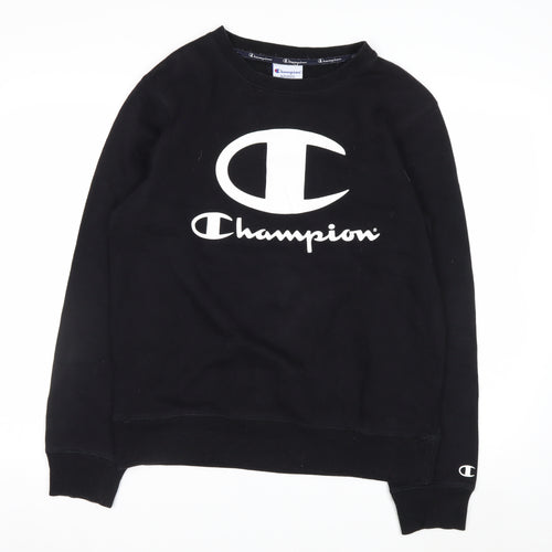 Champion Men's Black Small Pullover Sweatshirt Logo Fleece