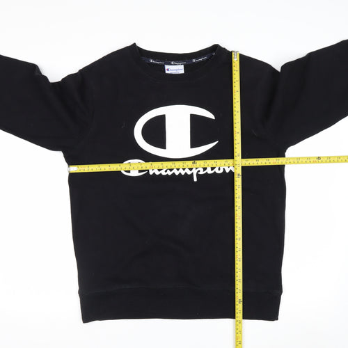 Champion Men's Black Small Pullover Sweatshirt Logo Fleece