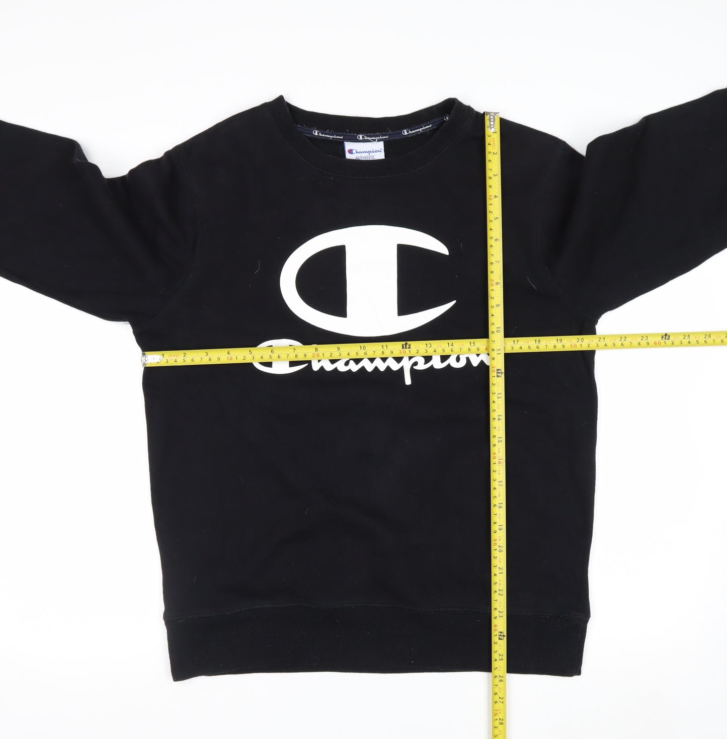 Champion Men's Black Small Pullover Sweatshirt Logo Fleece
