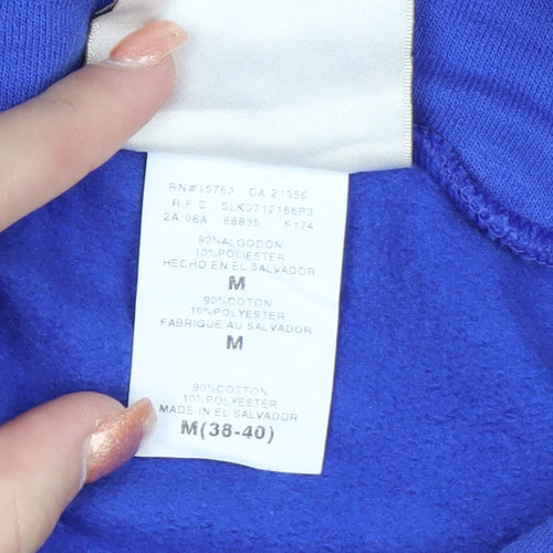 Hanes Mens Blue AEI Motorsports Pullover Hoodie Size M Vintage Fleece