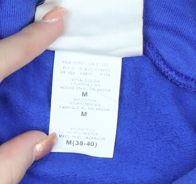 Hanes Mens Blue AEI Motorsports Pullover Hoodie Size M Vintage Fleece