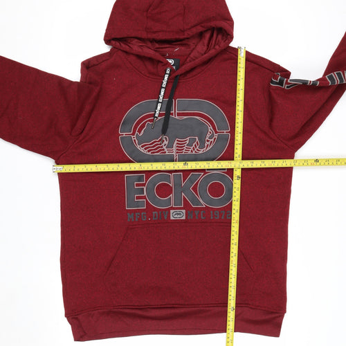 Ecko Unltd Men's Red Pullover Hoodie Size L Graphic Logo Sweatshirt