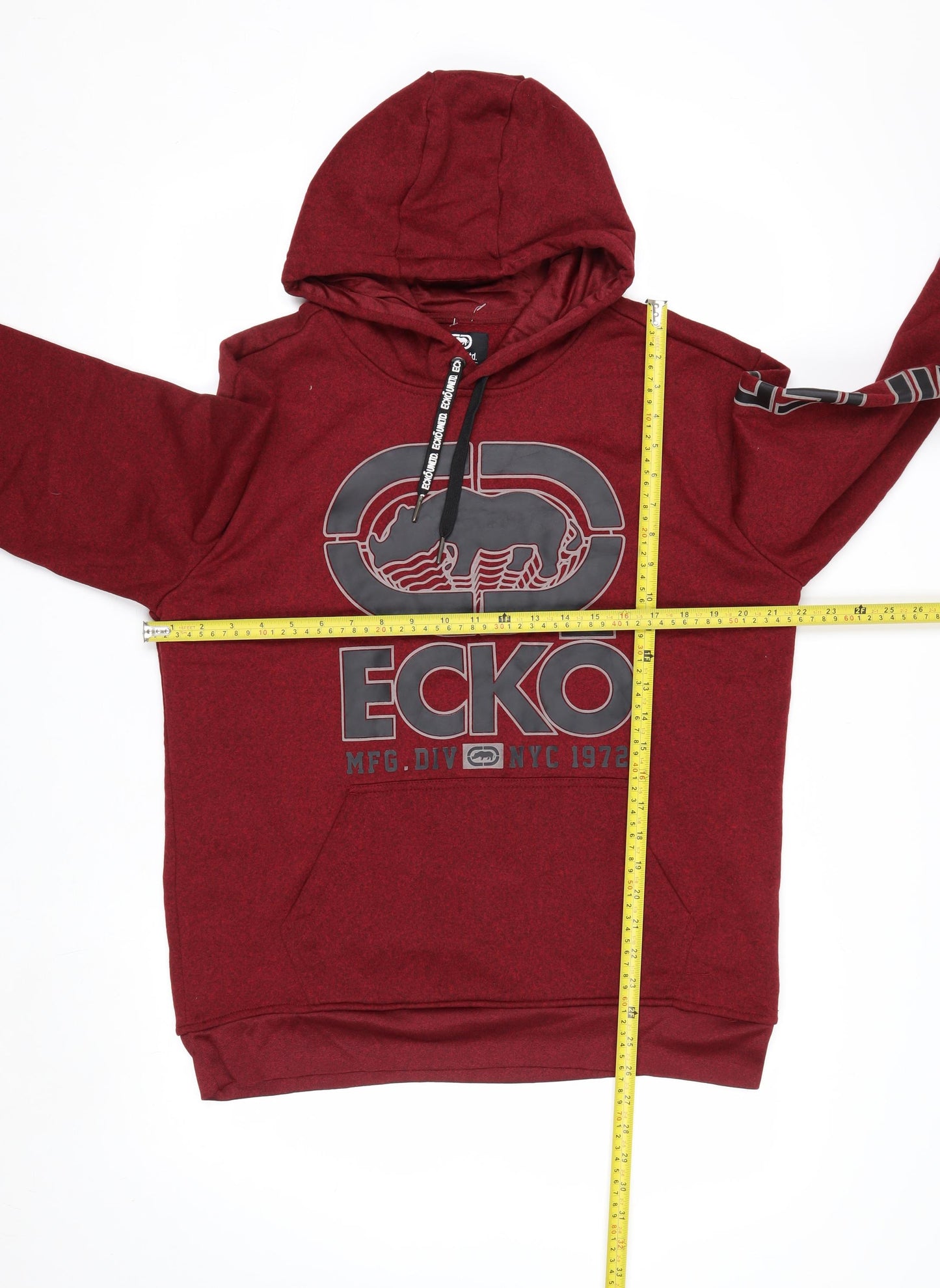 Ecko Unltd Men's Red Pullover Hoodie Size L Graphic Logo Sweatshirt