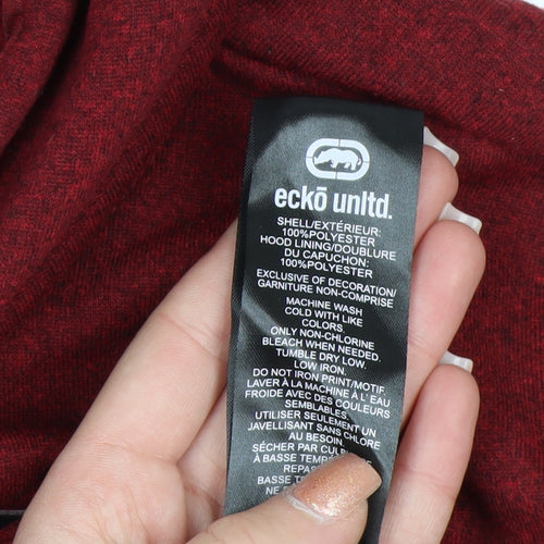 Ecko Unltd Men's Red Pullover Hoodie Size L Graphic Logo Sweatshirt