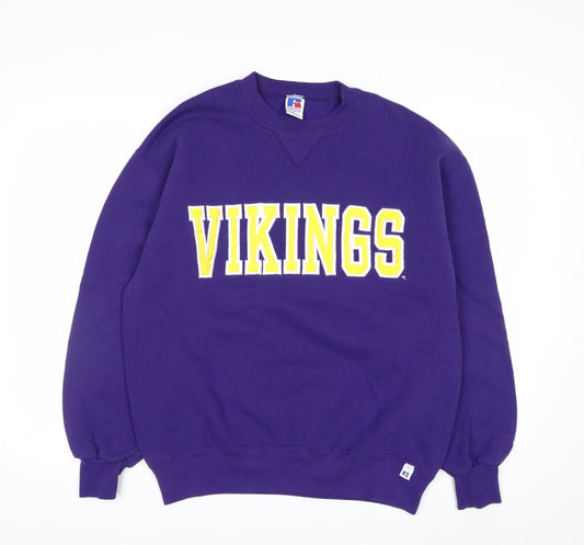 Russell Athletic Men's Purple Vikings Sweatshirt L Pullover Fleece