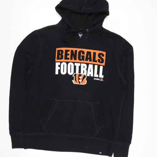 47 Mens Black Bengals Football Pullover Hoodie Medium
