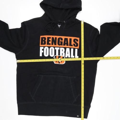 47 Mens Black Bengals Football Pullover Hoodie Medium