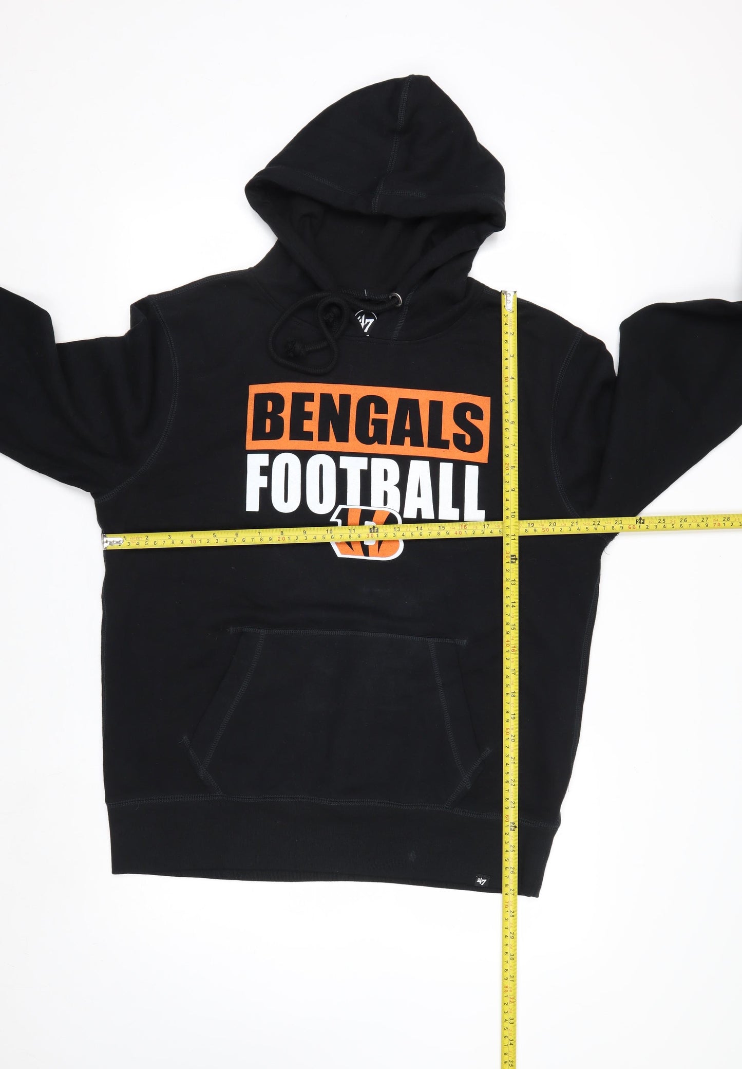 47 Mens Black Bengals Football Pullover Hoodie Medium