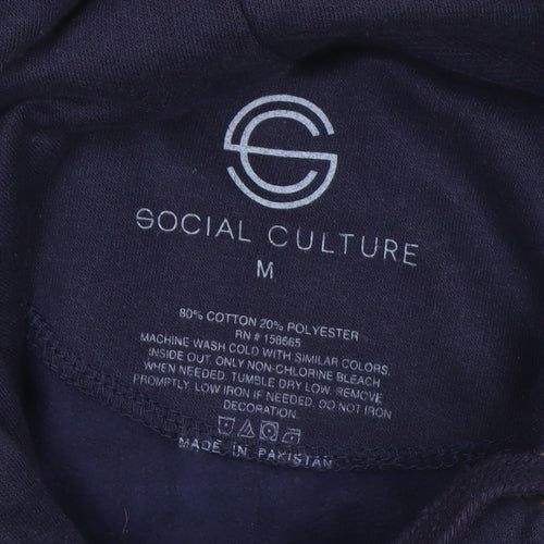 Social Culture Men's Blue Pullover Hoodie M Los Angeles Design